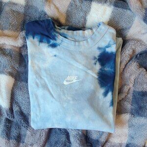 Nike Logo Blue Tie Dye Shirt